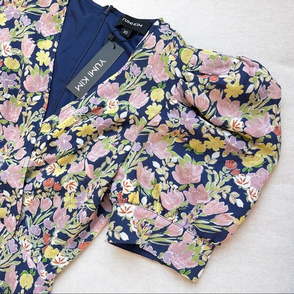 NWT Yumi Kim Andrea Puff Sleeve Ruffle Hem Midi Dress in Laguna Breeze M… - Picture 10 of 12